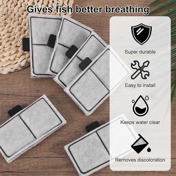 12pcs Filter Cartridges for Top Fin EF-S & BF5 BETTAFLO, 3.7x2.1in/9.5x5.5cm