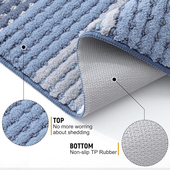 Kitinjoy Indoor Outdoor Door Mat, 71x47 Non-Slip Absorbent Dirt Trapper
