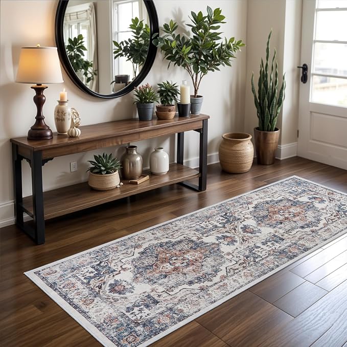 2x5 Washable Hallway Runner Rug: Indoor Farmhouse Non-Slip Entry Kitchen Rugs