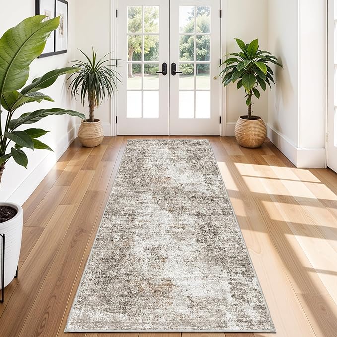 4x10 ft Extra Wide Hallway Rug – Non-Slip Washable Rubber-Backed Large Carpet