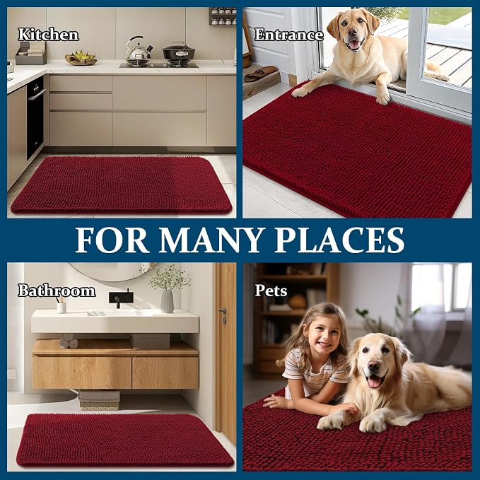 OLANLY Dog Door Mat for Muddy Paws 45x27, Absorbs Moisture and Dirt, Absorbent
