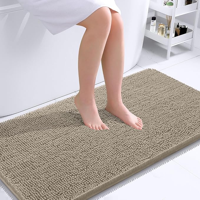 OLANLY Large Bathroom Rugs 40x24, Extra Soft Absorbent Chenille Bath Rugs