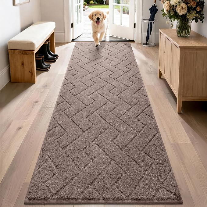 PURRUGS Dirt Trapping Door Mat 24" x 84", Non-Slip Machine Washable Entry Rug