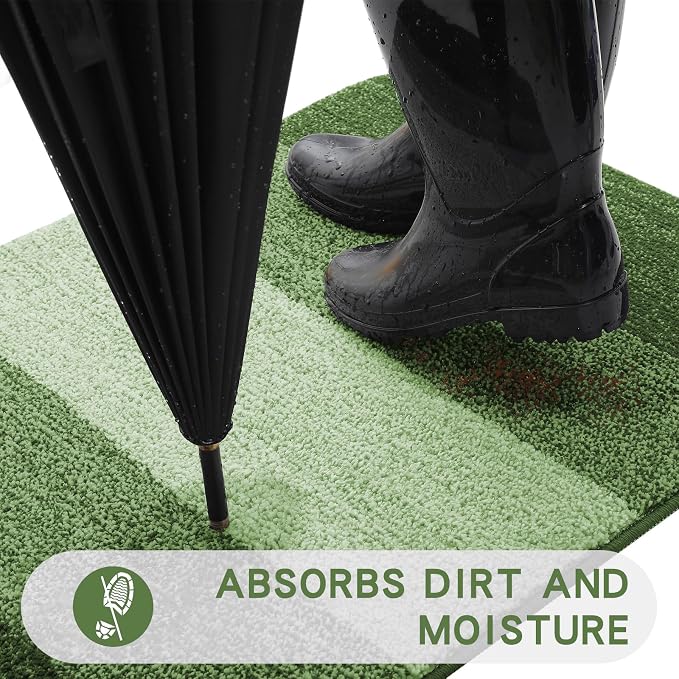 Kitinjoy Indoor Outdoor Door Mat, 34x21 Non-Slip Absorbent Dirt Trapper