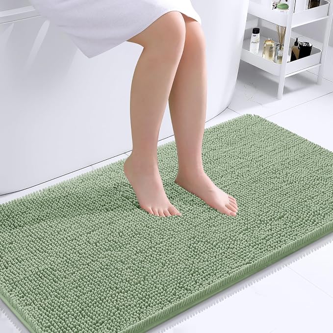 OLANLY Large Bathroom Rugs 45x27, Extra Soft Absorbent Chenille Bath Rugs