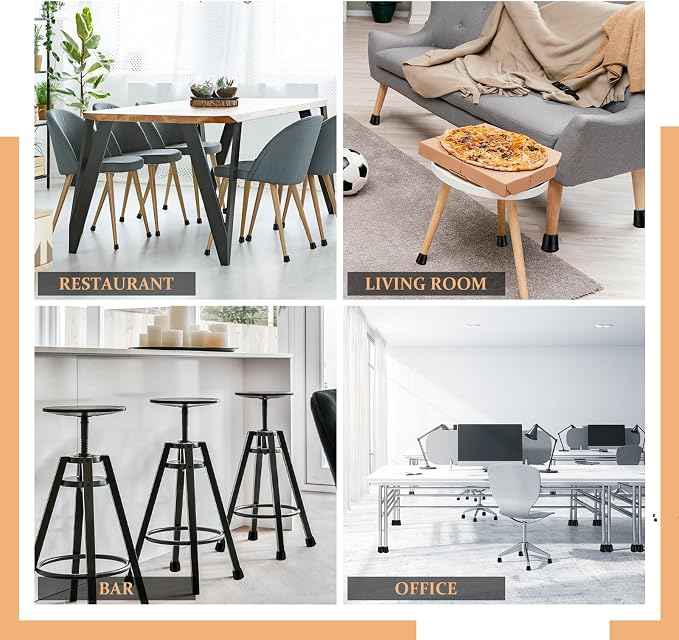 1" Round Rubber Chair Leg Tips Caps, Chair Leg Floor Protectors Furniture Legs