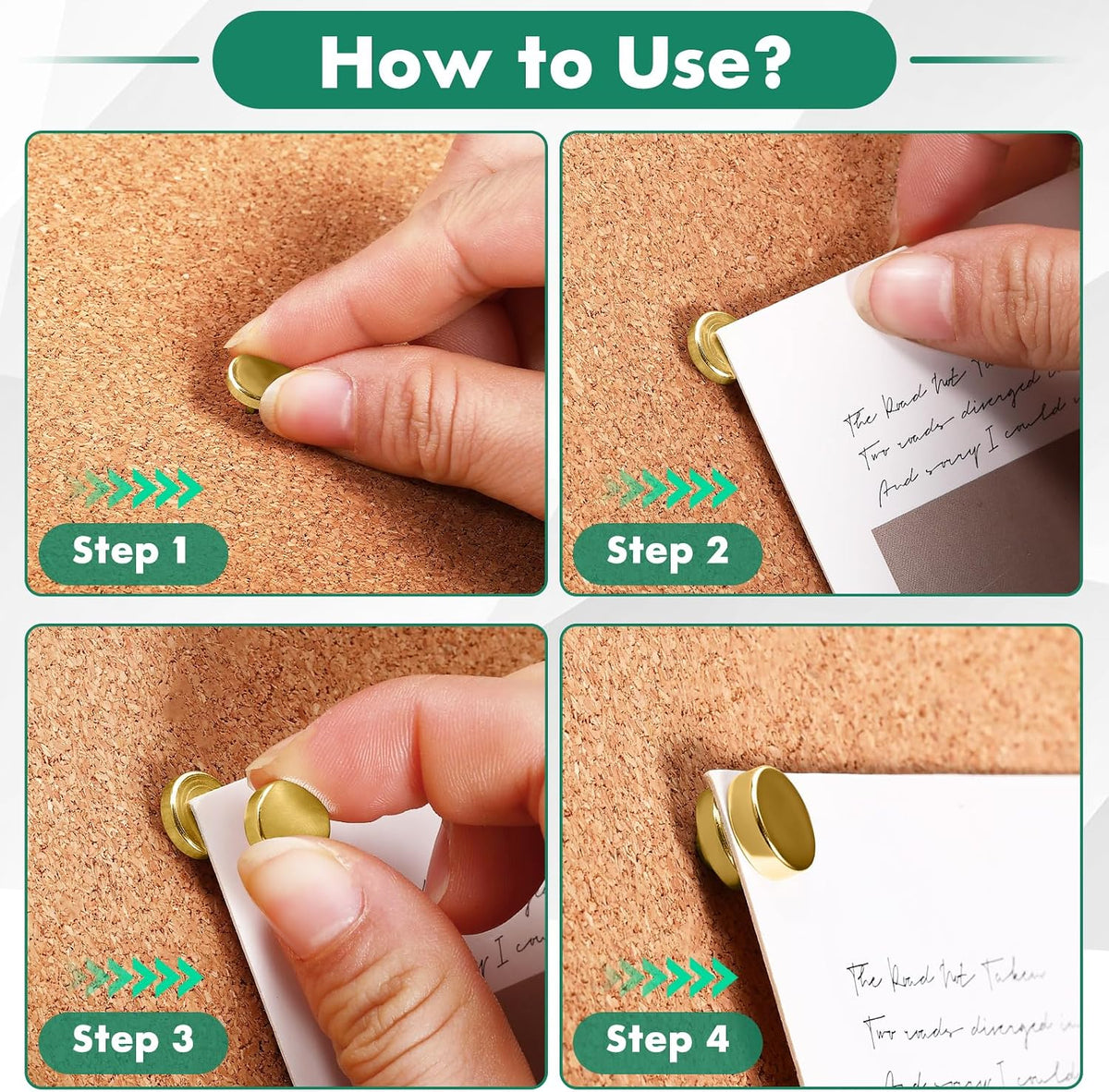 80 Sets of Magnetic Push Pins, Gold Magnetic Tacks, Pushpins for Wall, Bulletin Board, Corkboard,Decorative Poster and Photo Hangers
