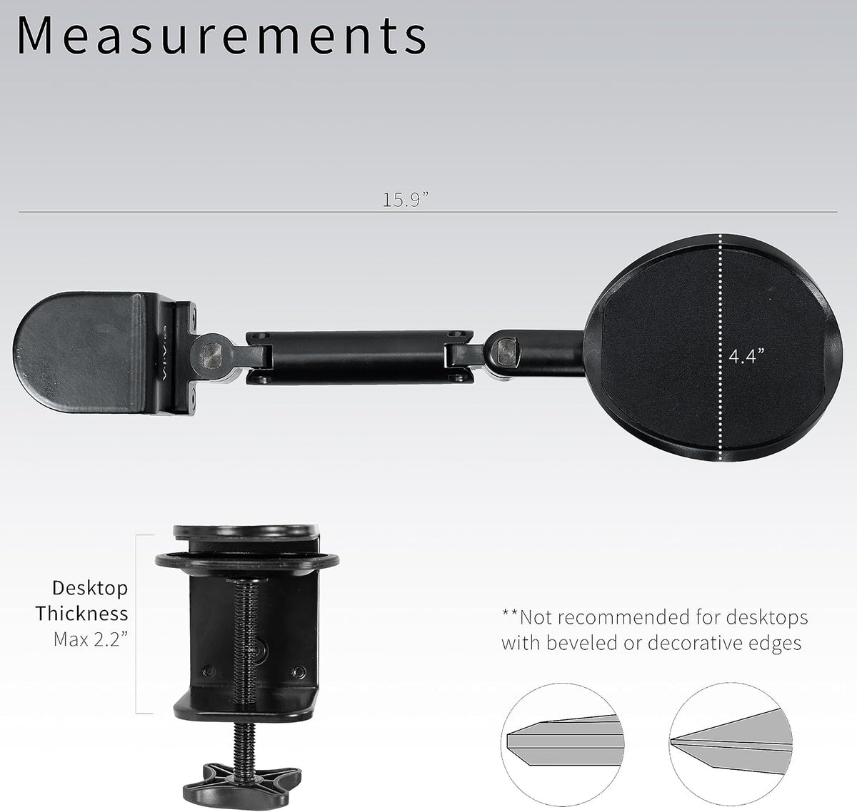 VIVO Clamp-on Adjustable Arm Rest, 360° Rotation