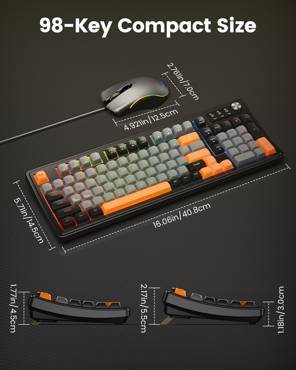 SABLUTE Gaming Keyboard and Mouse, Quiet Membrane with RGB Backlit