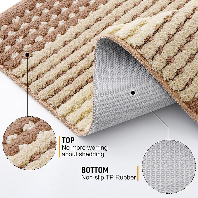 Kitinjoy Indoor Outdoor Door Mat, 59x24 Non-Slip Absorbent Dirt Trapper