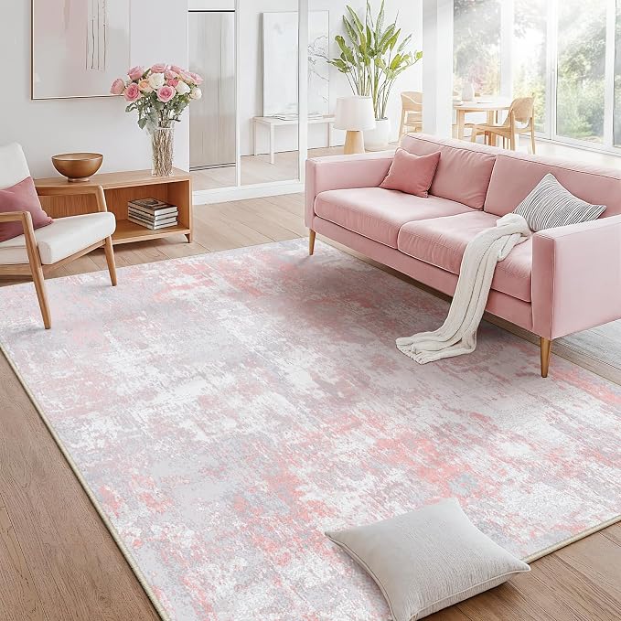 RELEANY Washable Area Rugs 8'x10' Non-Slip Modern Abstract Soft