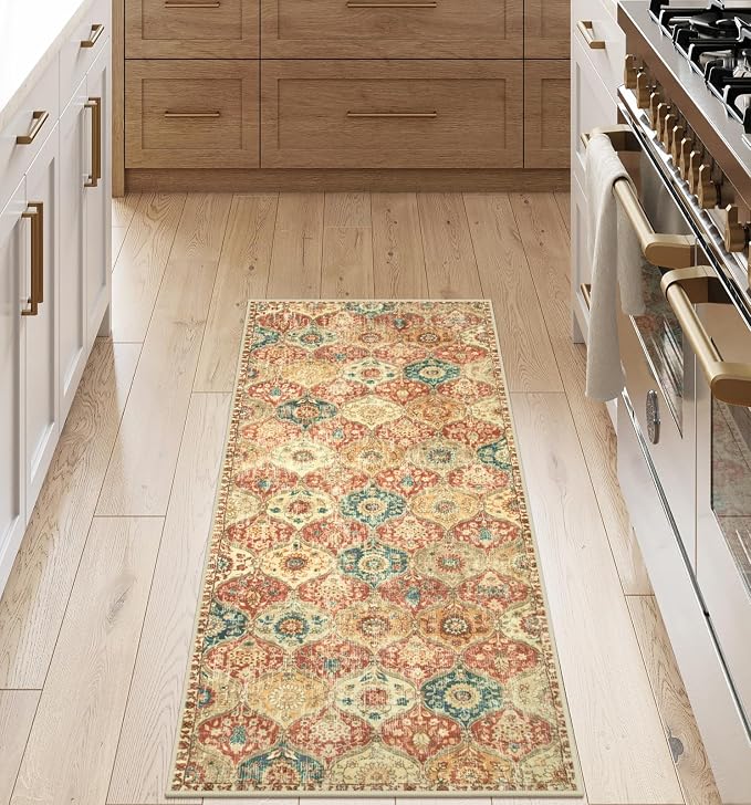 Lahome Moroccan Trellis Hallway Rug, 2x5 Washable Runner Rug Non Slip Kitchen