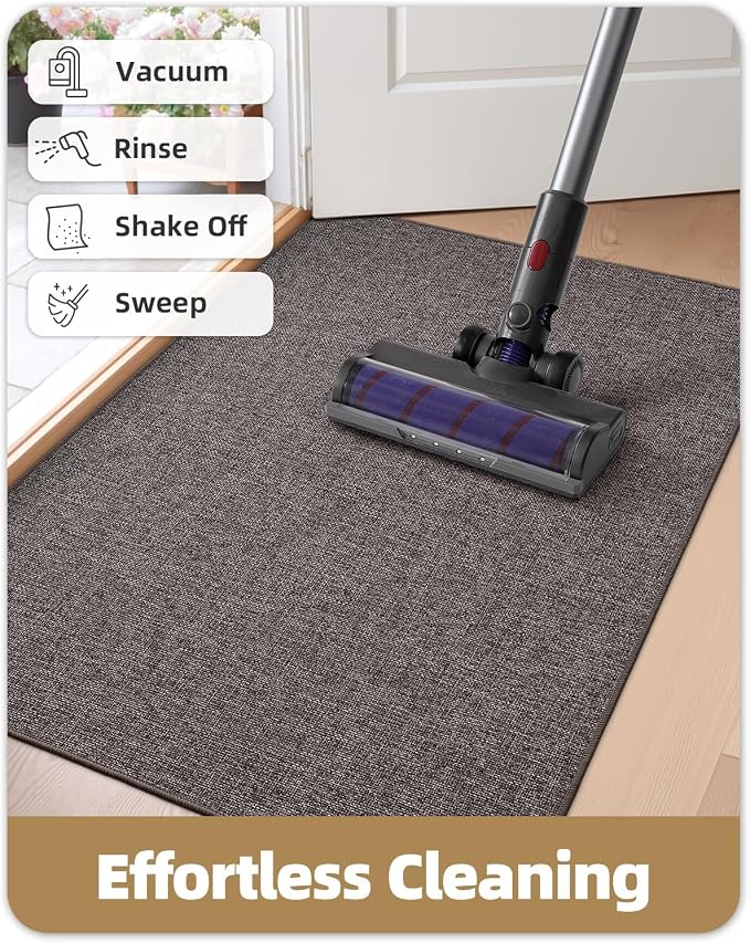 Color&Geometry Ultra Thin Indoor Door Mat 48"x72", Non Slip Rubber Backed Dirt