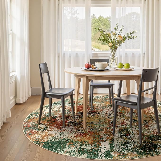 RELEANY Washable Area Rugs 8ft Non-Slip Modern Abstract Soft