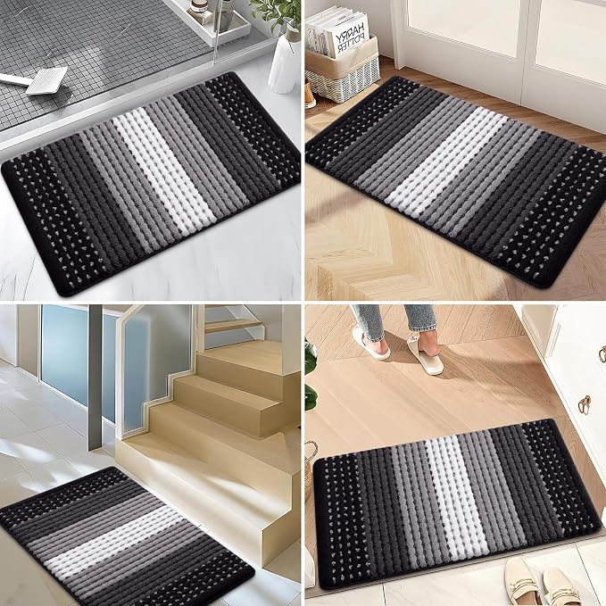 Kitinjoy Indoor Outdoor Door Mat, 40x32 Non-Slip Absorbent Dirt Trapper