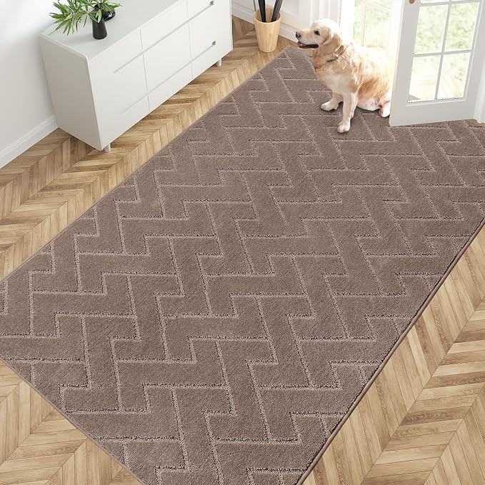 PURRUGS Easy Care Area Rug 4.5ft x 7ft, Non-Slip Machine Washable Entry Rug