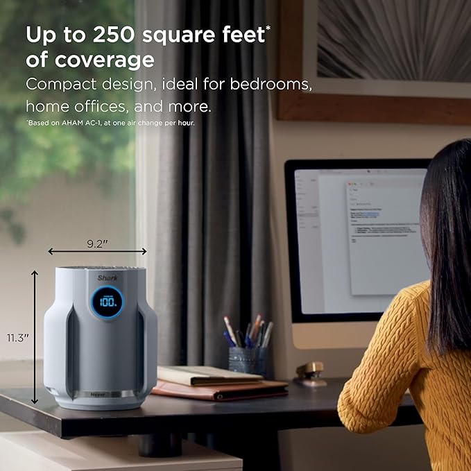 Shark Air Purifier for Home, NeverChange Compact Pro, for Bedroom, Home Office