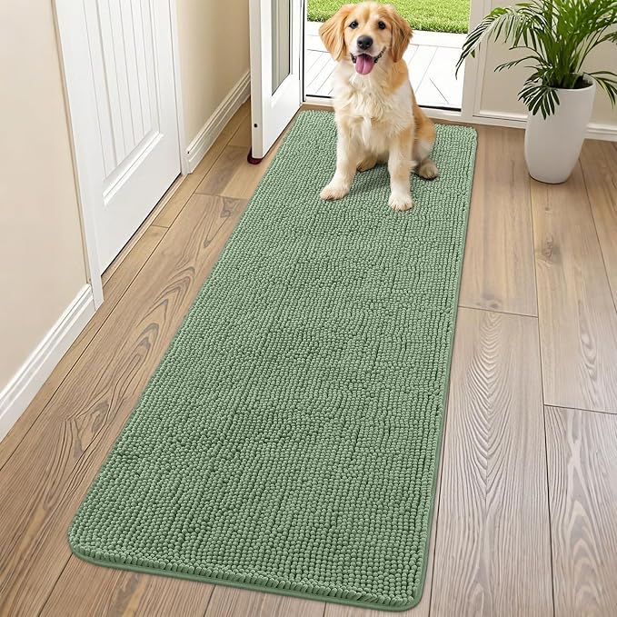 Smiry Dog Door Mat for Muddy Paws 70x24, Absorbent Dirt Trapper, Non-Slip