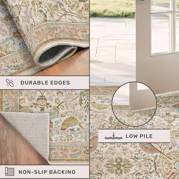Large Washable Living Room Rug 8x12