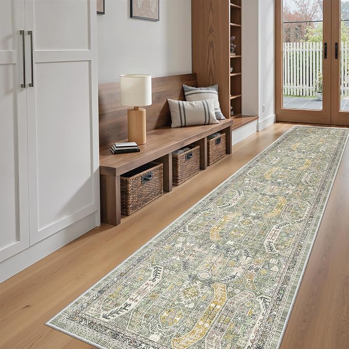 Madane Runner Rugs for Hallway 2x10 Long Washable Non-Slip Hallway Runner Rug