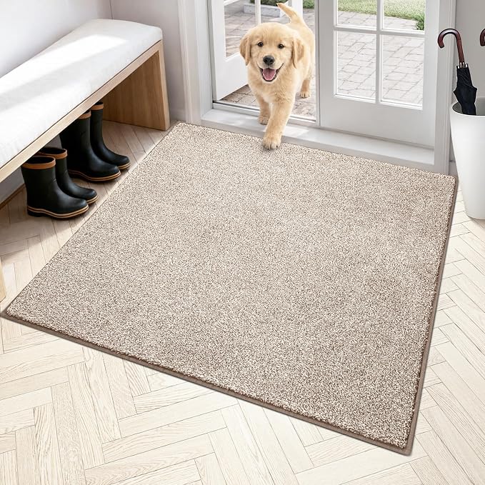 PURRUGS Dirt Trapping Door Mat 48" x 48", Non-Slip Machine Washable Entryway Rug