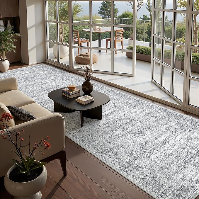 Washable Runner Rug 2.5x12, Non-Slip Long Bathroom Rugs Runner