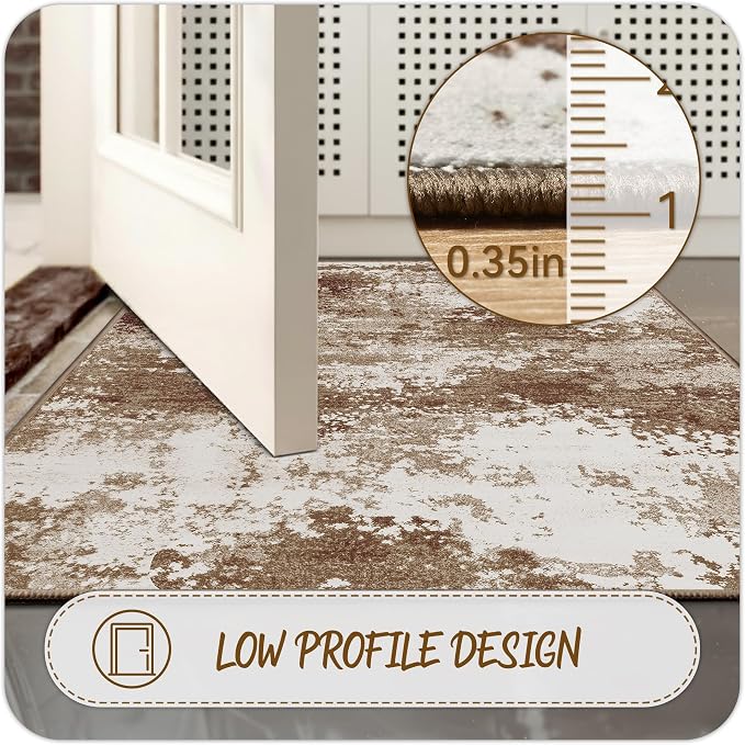 Brown Rug Runners for Hallways Kitchen Non Slip Washable 2x6 Entryway Runner
