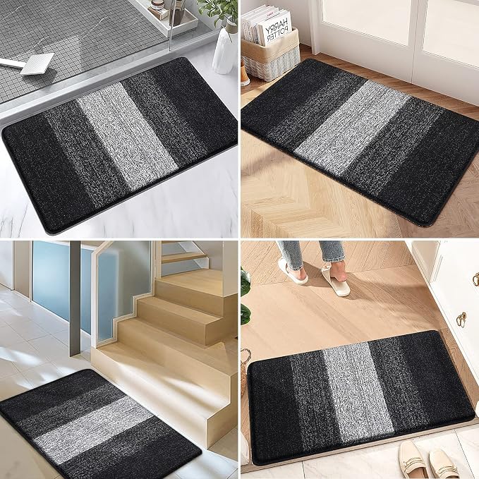 Kitinjoy Indoor Outdoor Door Mat, 71x47 Non-Slip Absorbent Dirt Trapper