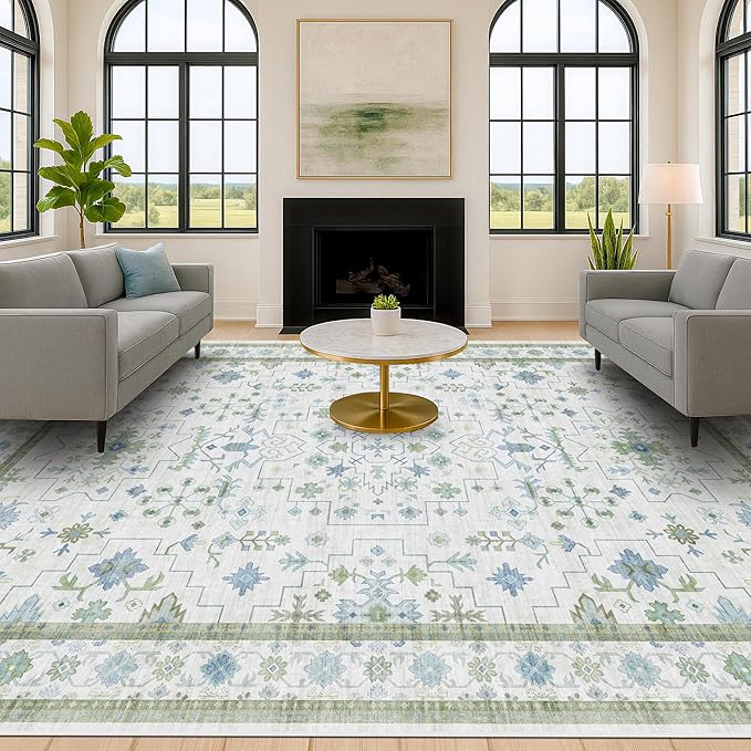 Green Area Rugs 9x12 Living Room