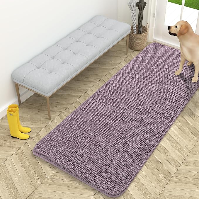 OLANLY Dog Door Mat for Muddy Paws 59x24, Absorbs Moisture and Dirt, Absorbent