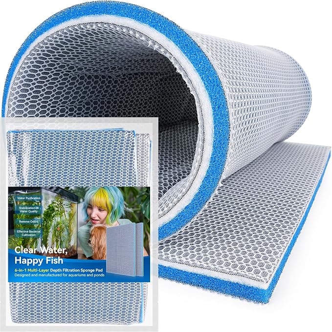 Borlech 8-Layer Fast-Acting Aquarium Filter Pad