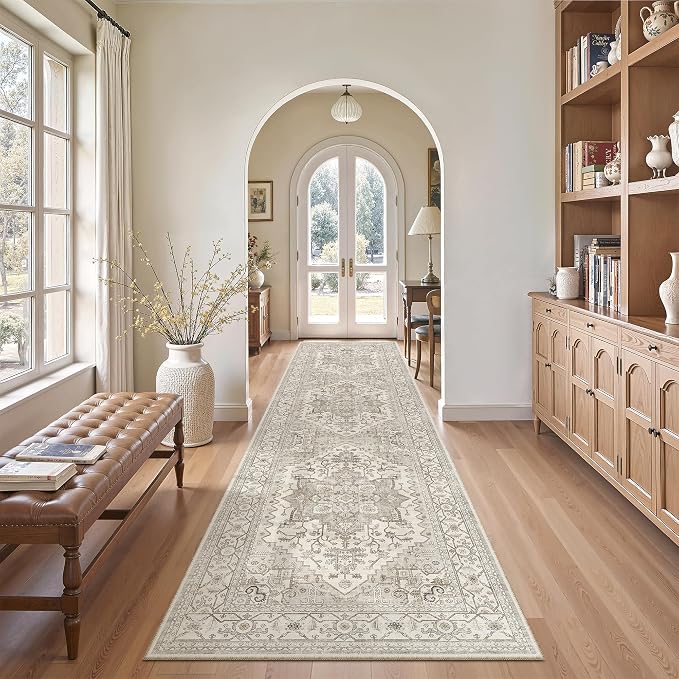 Madane Hallway Runner Rug 2'6''x10' Kitchen Runner, Non Slip Vintage Runners