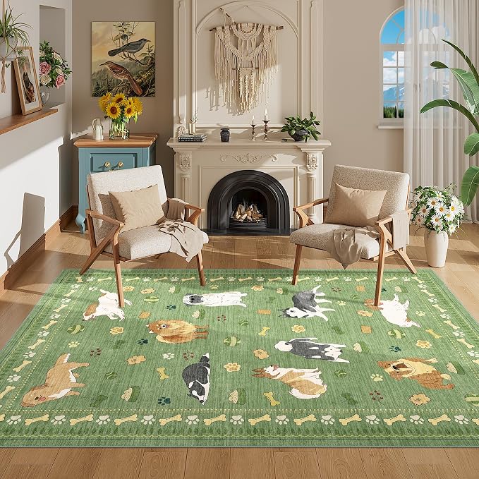 DUKINO 4x6 Area Rug, Non Slip Washable Rug