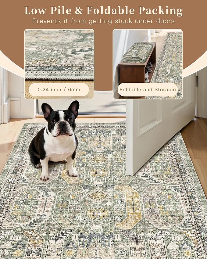 Madane Runner Rugs for Hallway 2x10 Long Washable Non-Slip Hallway Runner Rug