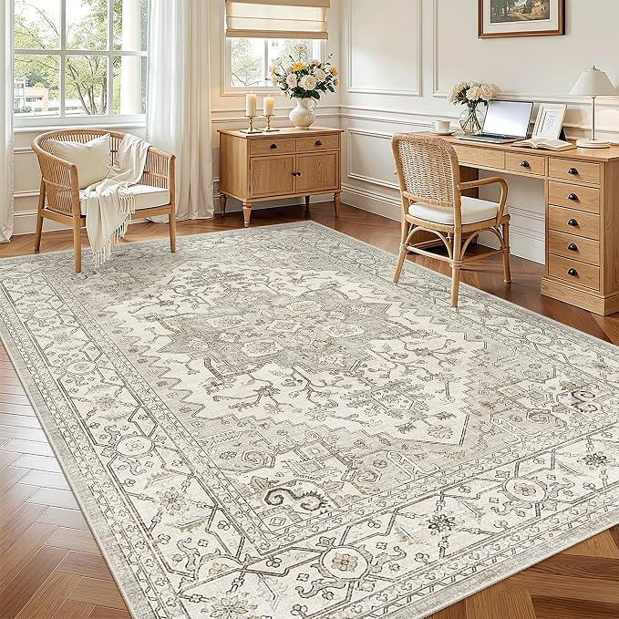 Madane 6x9 Area Rugs for Living Room, Stain Resistant Washable Rugs, Non-Slip