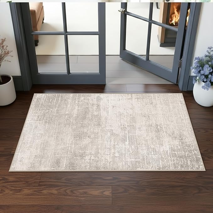 Washable 2x4 Entryway Area Rugs: Abstract Water Resistant Kitchen Sink Rug