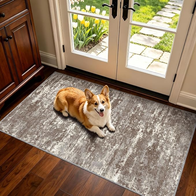 Runners for Hallways Ultra Non-Slip 2x4 Washable Kitchen Rug Abstract Tear and