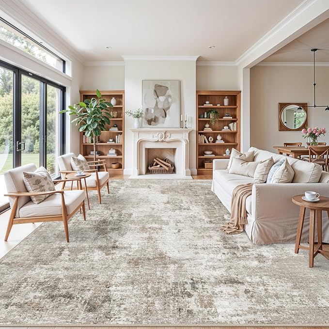 12x14 Area Rug for Living Room – Washable Non-Slip Soft Extra Large Carpet for