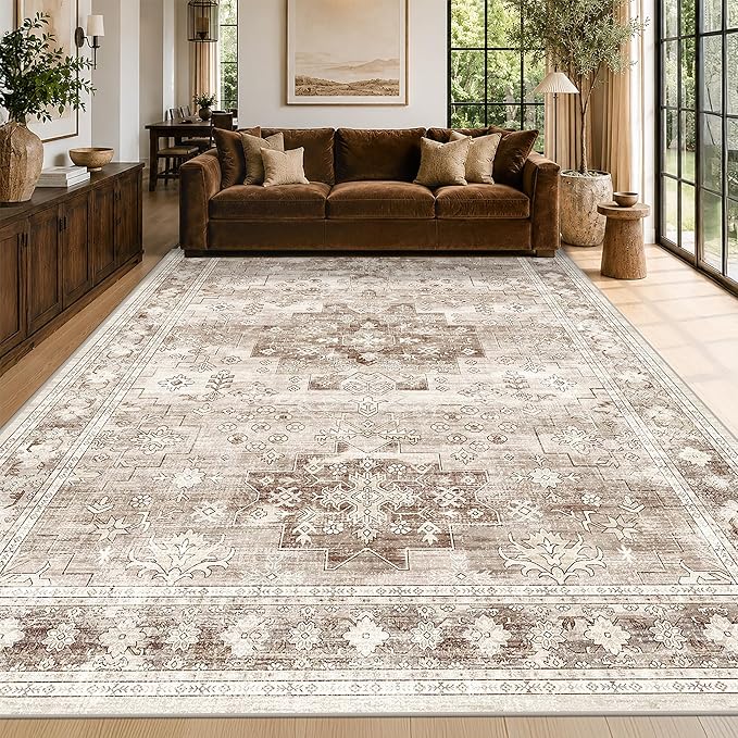 Boho Beige Rug for Living Room
