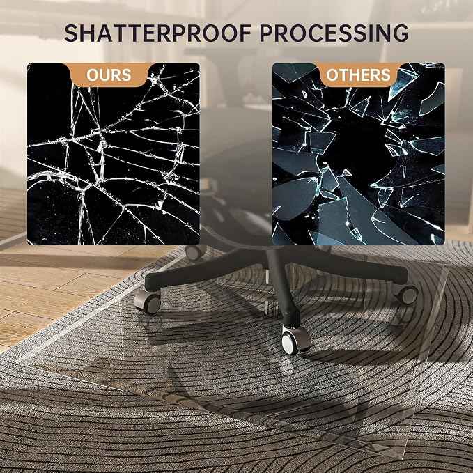 48“ x 36” Beveled Edge Glass Chair Mat