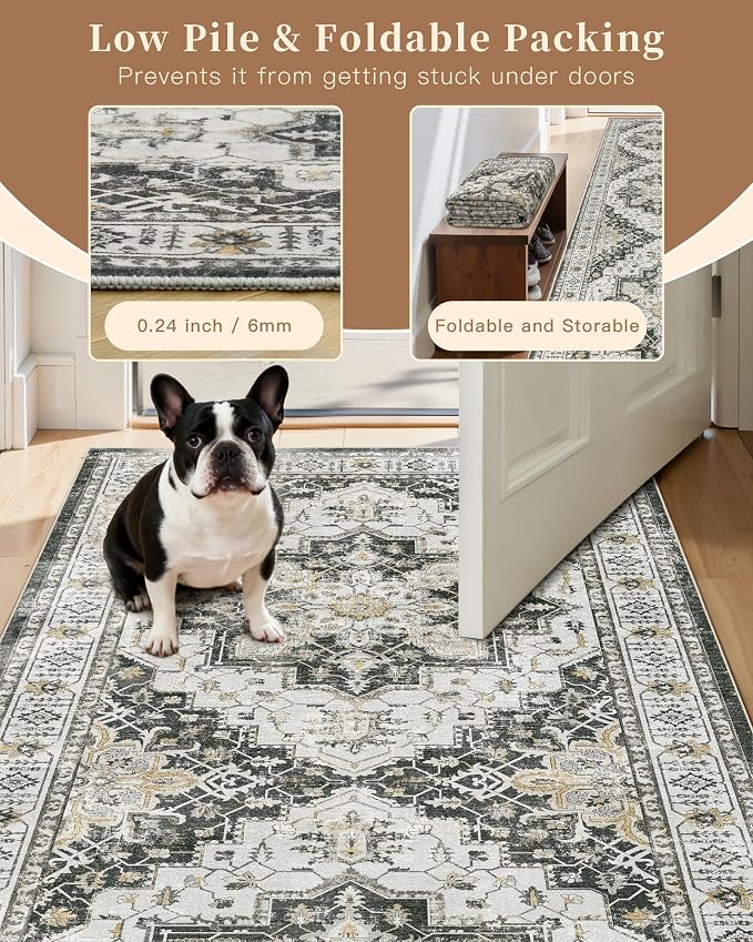 Madane Washable Entry Rug 3x4, Area Rugs