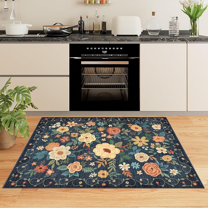 DUKINO 3x5 Area Rug, Floral Rugs