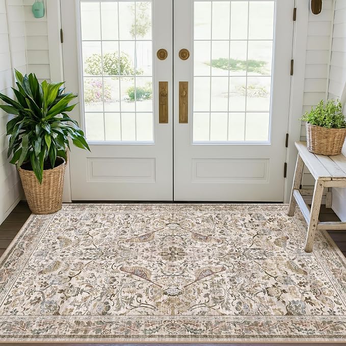 Washable 3x5 Moss Large Entryway Rugs