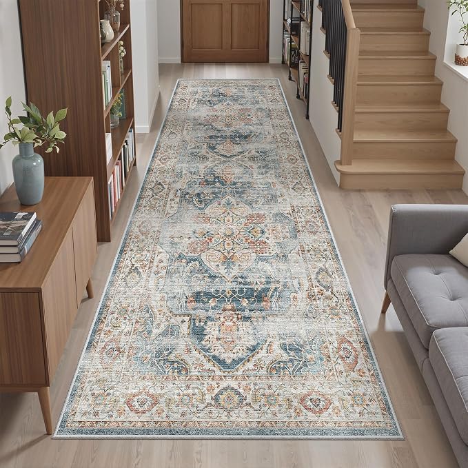 Madane Runner Rug 2'6''x8' Kitchen Runner, Hallway Runner Printed Vintage