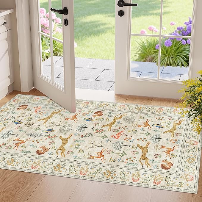 DUKINO 2x4 Rug for Hallway, Washable Kitchen Runner Rug