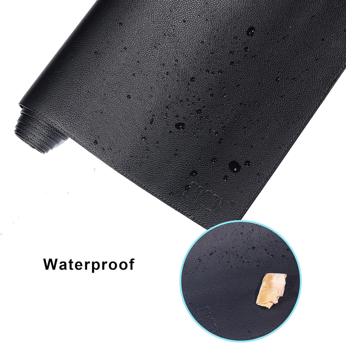 Cacoy 51.2" x 27.5" Large Leather Desk Mat, Extended Mega Size Computer Mouse Pad for Full Desk Coverage, Waterproof Office Desk Protector, PU Leather Desk Pad Blotters (Black)