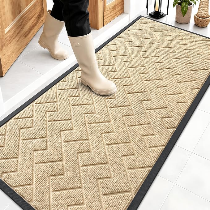 OLANLY Front Door Mat Indoor Outdoor Entrance, Waterproof All-Season,