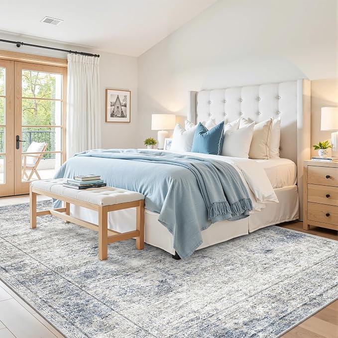 6x9 Area Rugs for Living Room, Soft Low Pile Indoor Washable Rugs for Bedroom