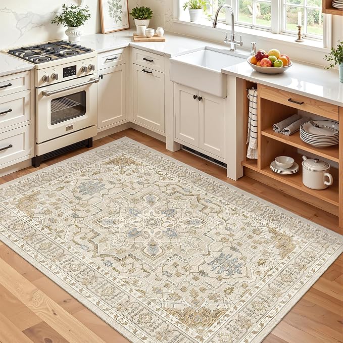 Madane Area Rug 3x5, Entryway Washable Vintage Runners Bedroom Non Slip Indoor