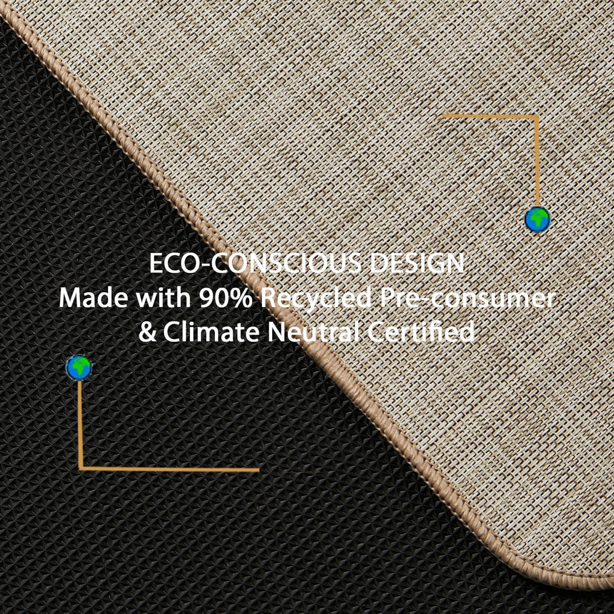 Chair Mat for Hardwood Floor, 36" x 48" Heavy Duty Office Chair Mat for Rolling Chairs, Anti Slip, Non-Curve, Floor Protector for Home Office, Ivory Linen Weave